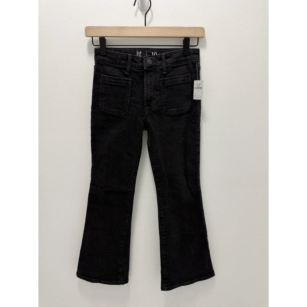GAP Kids '70s Flare High Rise Jeans – Girls Size 10 – Black‎ Wash – NWT
